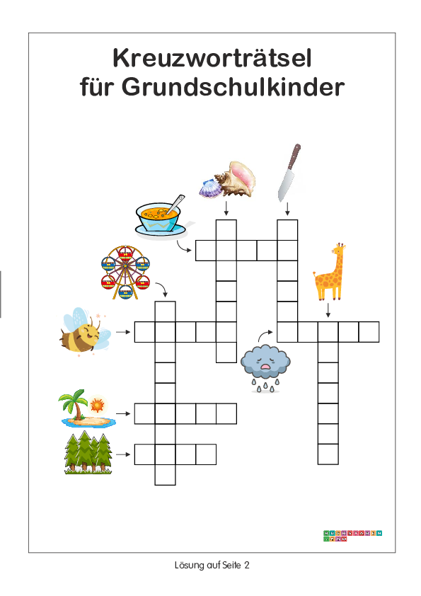 Kreuzworträtsel für Grundschulkinder 3