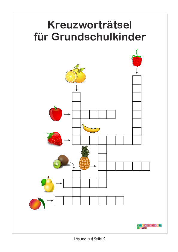 Kreuzworträtsel für Grundschulkinder 4