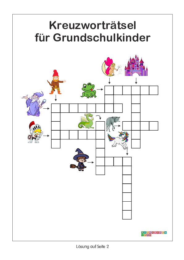 Kreuzworträtsel für Grundschulkinder 6