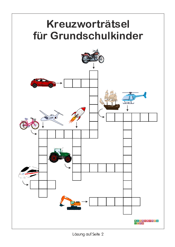 Kreuzworträtsel für Grundschulkinder 5