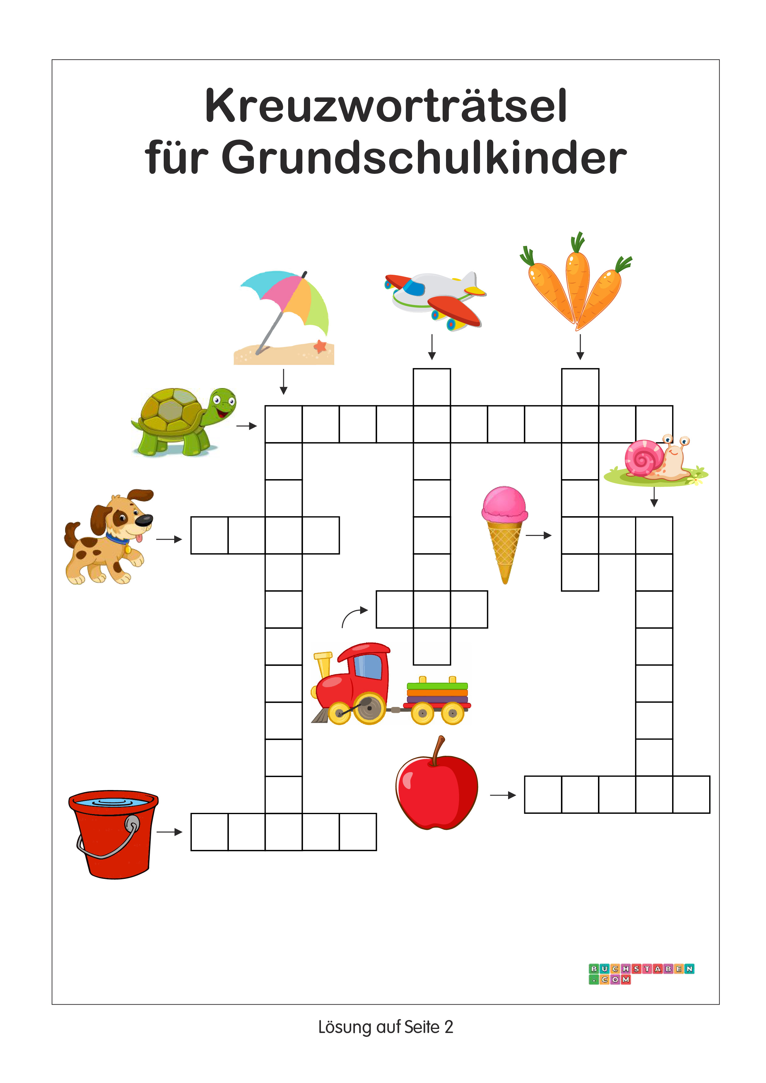 Kreuzworträtsel für Grundschulkinder