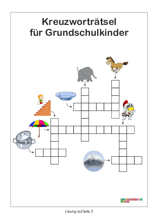 Kreuzworträtsel für Grundschulkinder 2